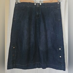 Christopher & Banks Denim Midi Length Skirt Size 22